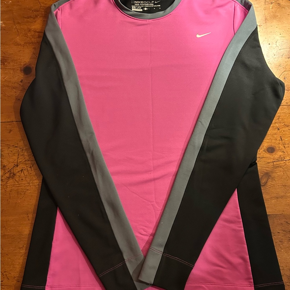 Nike Women's Fuchsia and Black Long Sleeve Tee